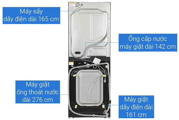 Tháp giặt sấy LG Inverter giặt 25 kg - sấy 17 kg WT2517NHEG
